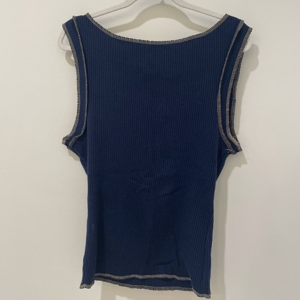 Princess Polly Casado Top in Navy Blue - Size 4